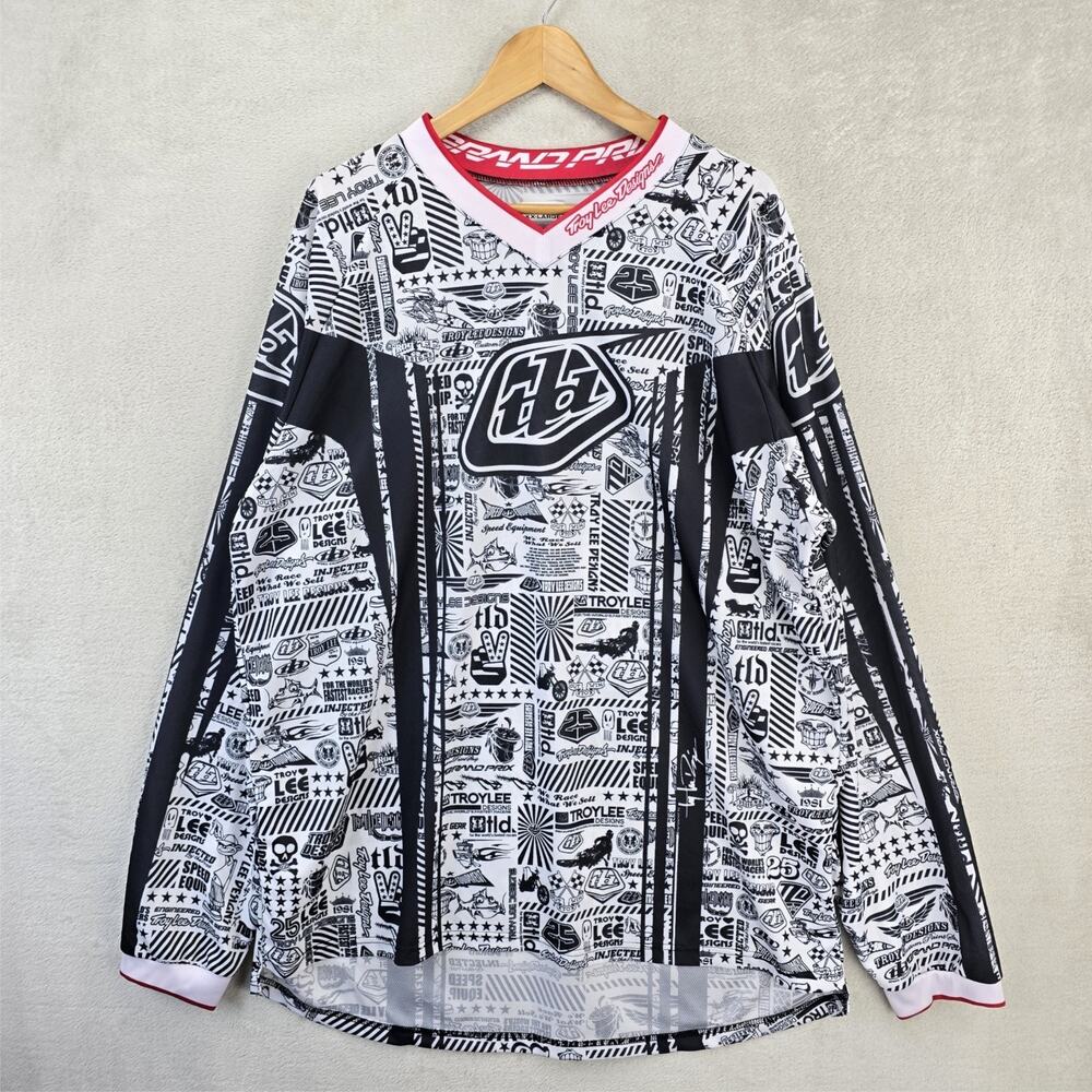 Troy Lee Designs Jersey Mens XXL White Aop Motocross Racing Team Dirtbike Y2K
